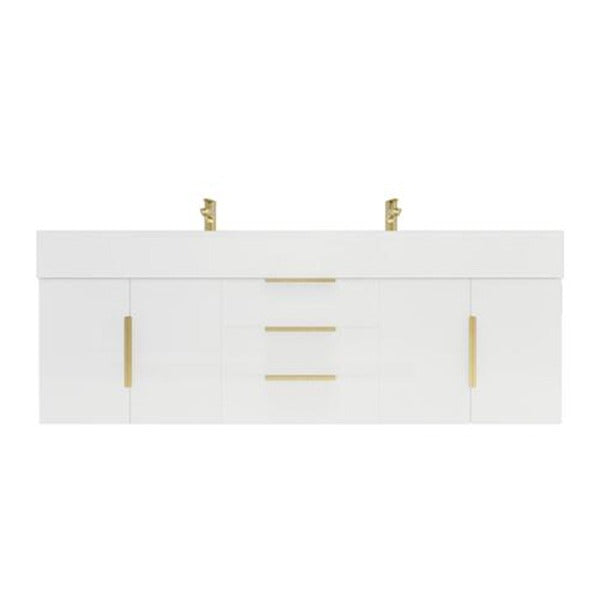 Blossom 60 In. Floating Double Sink Bathroom Vanity With Acrylic Sink Top, & Aluminum Alloy Frame