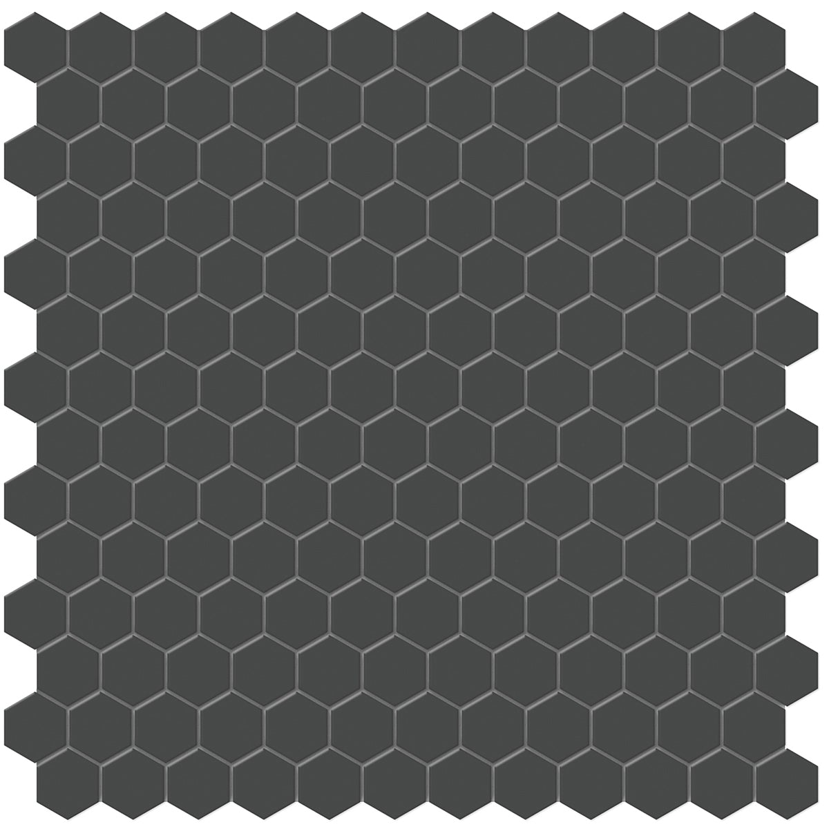 1 In Hexagon Soho Retro Black Matte Glazed Porcelain Mosaic - BUILDMYPLACE