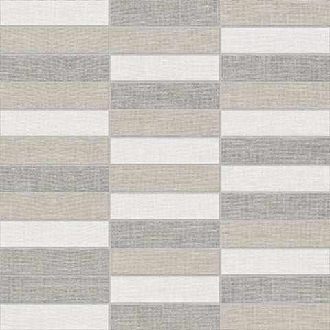 1 X 4 In Stacked Belgian Light Blend Linen Matte Color Body Porcelain Mosaic