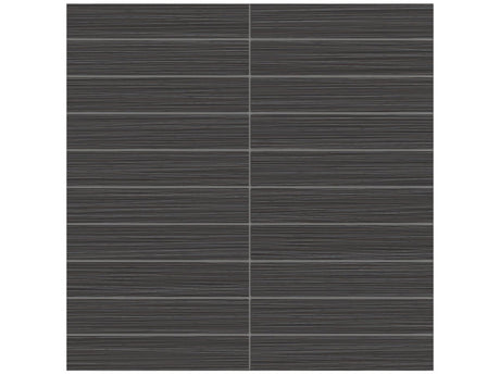 1 X 6 In Stacked Zera Annex Carbon Matte Color Body Porcelain Mosaic - BUILDMYPLACE