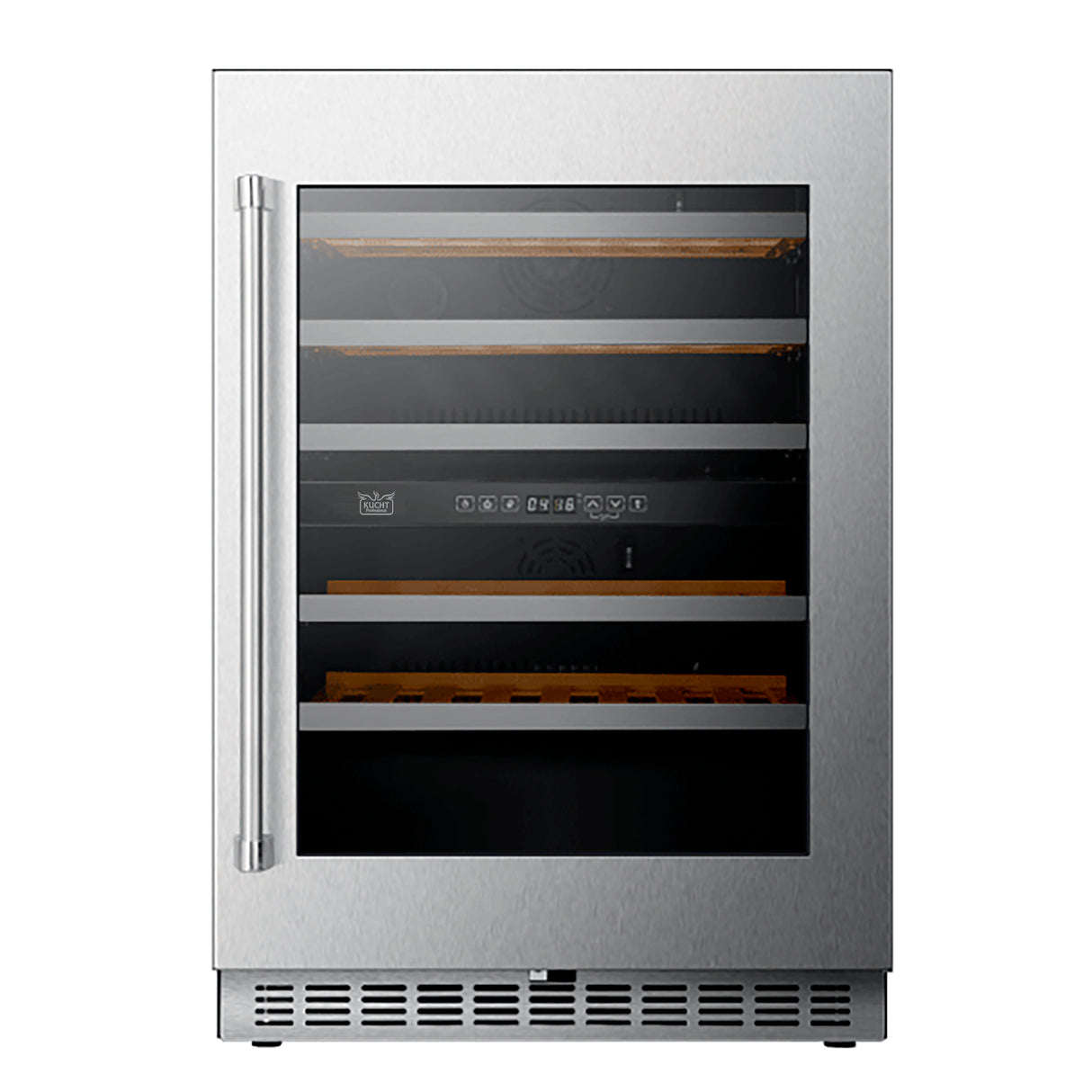 24 in. Dual Zone 52-Wine Bottles Wine Cooler in Stainless Steel