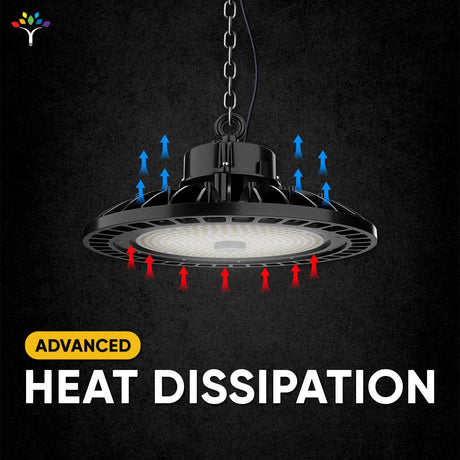 100W UFO High Bay LED Shop Lights 4000K - Dimmable (1 - 10V), AC120 - 277V, UL DLC Listed - Ideal for Commercial Warehouses, Garages, Workshops, and Factories - BUILDMYPLACE