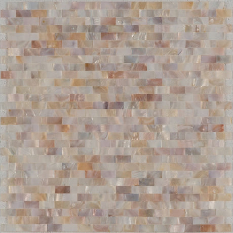 11 X 12 in. Mother of Pearl White Polished Brick Mosaic Tile - BUILDMYPLACE