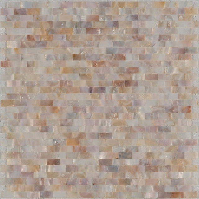 11 X 12 in. Mother of Pearl White Polished Brick Mosaic Tile - BUILDMYPLACE