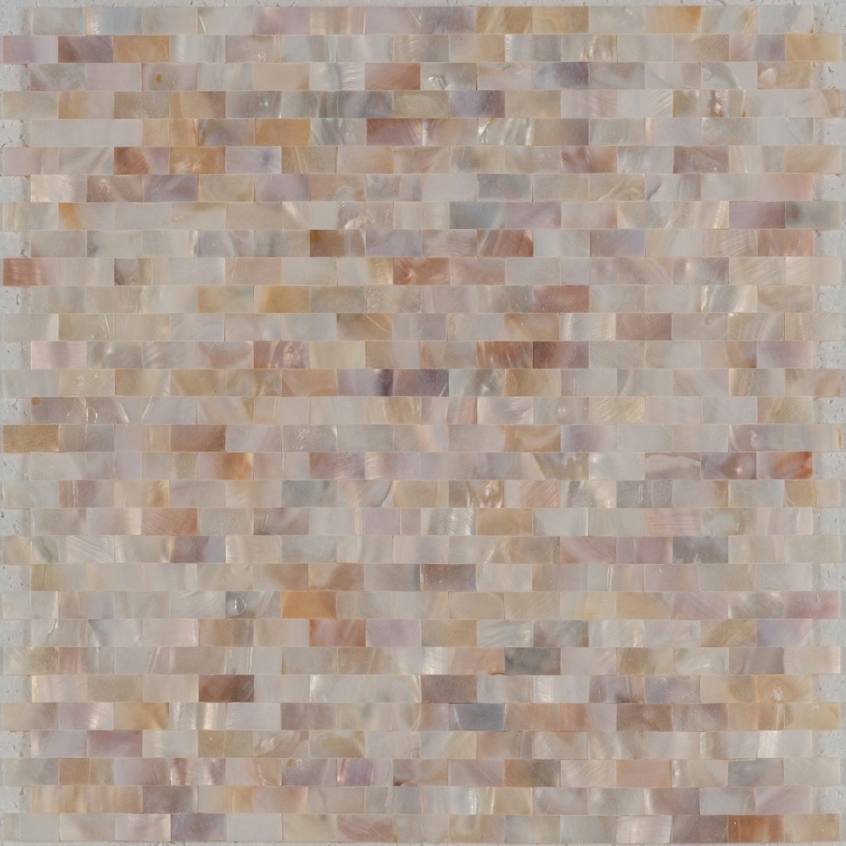 11 X 12 in. Mother of Pearl White Polished Brick Mosaic Tile - BUILDMYPLACE