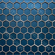 11" X 9" X 8 mm Dark Blue Glass Mosaic with Silver Edge Detail 3" Hexagon - BUILDMYPLACE