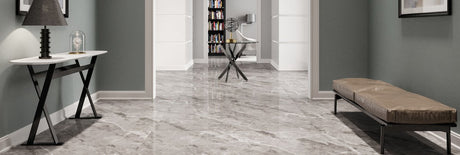12 In. X 24 In. Nambia Grey Satin Matte - Porcelain - Wall & Floor Tile (15.50 Sqft/Case) - BUILDMYPLACE