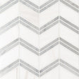 12" X 12" Bianco Dolomite Chevron Polished Chevron Mosaic Sheet (10SQ FT/CTN) - BUILDMYPLACE