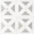 12" X 12" Bianco Dolomite Geometrica Polished White Marble Mosaic Tile (10SQ FT/CTN) - BUILDMYPLACE