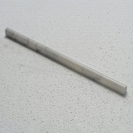 1/2 x 12 in. Carrara White Polished Marble Pencil Liner Trim Molding - BUILDMYPLACE