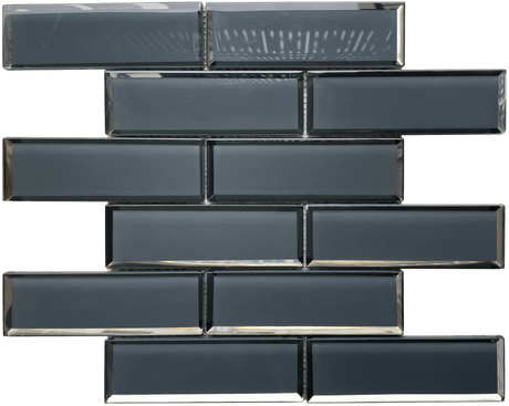 12 x 12 inch Glass Mosaic Tile with Dark Grey Color - BUILDMYPLACE
