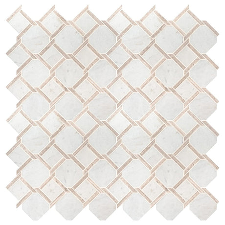 12" X 12" Marbella Lynx Polished Marble Mosaic Sheet (10SQ FT/CTN) - BUILDMYPLACE