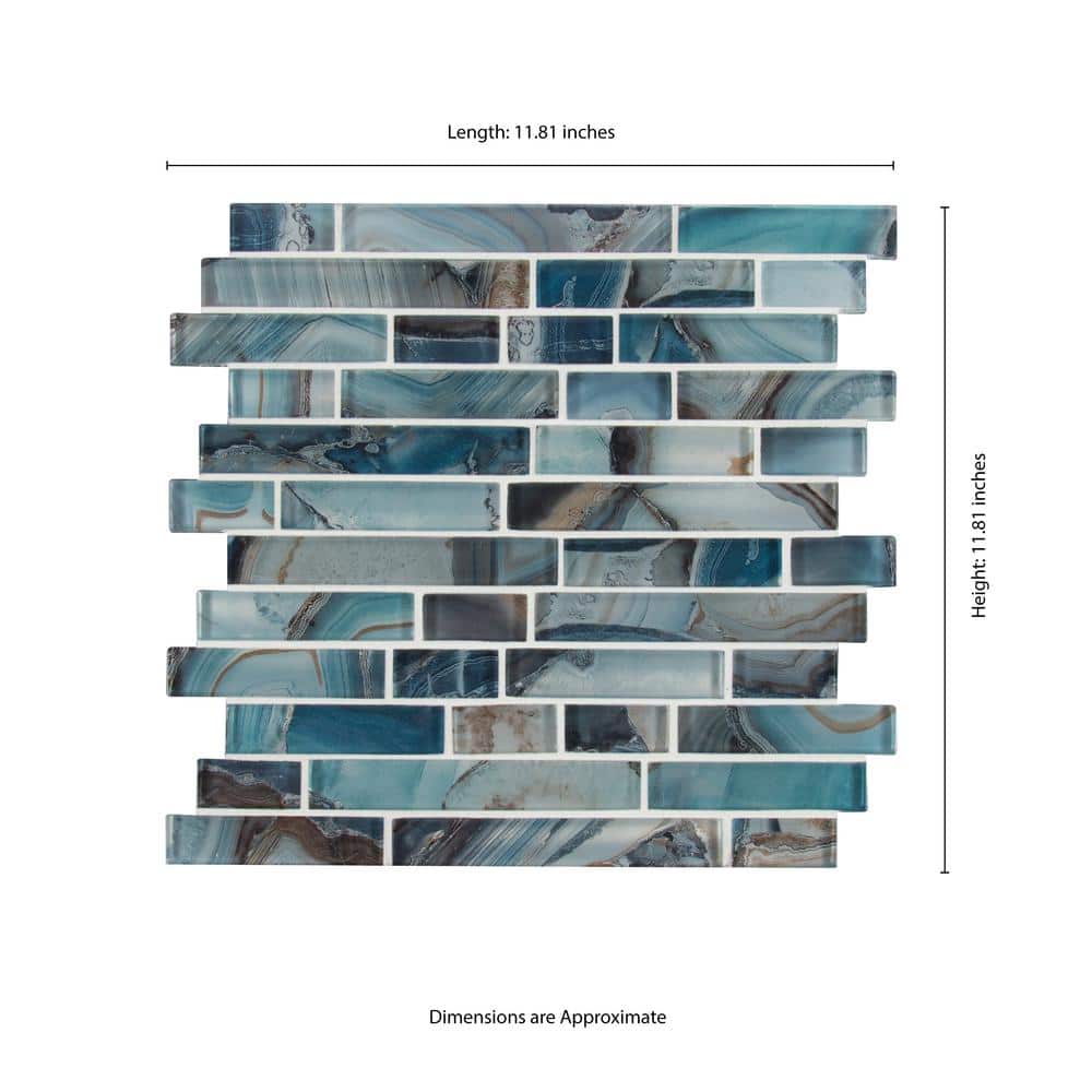 12" X 12" Night Sky Interlocking Green Mosaic Sheet (9.7SQ FT/CTN) - BUILDMYPLACE