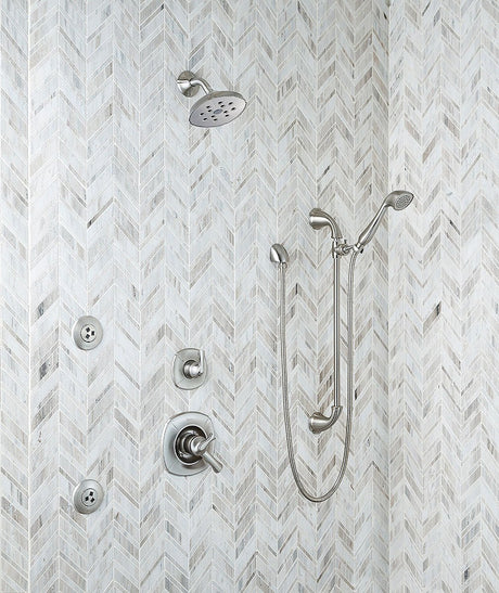 12" X 12" Palisandro Polished Beige Marble Chevron Mosaic Sheet (10SQ FT/CTN) - BUILDMYPLACE