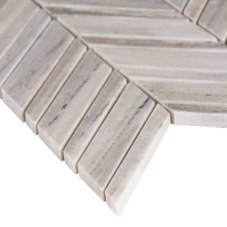 12" X 12" Palisandro Polished Beige Marble Chevron Mosaic Sheet (10SQ FT/CTN) - BUILDMYPLACE