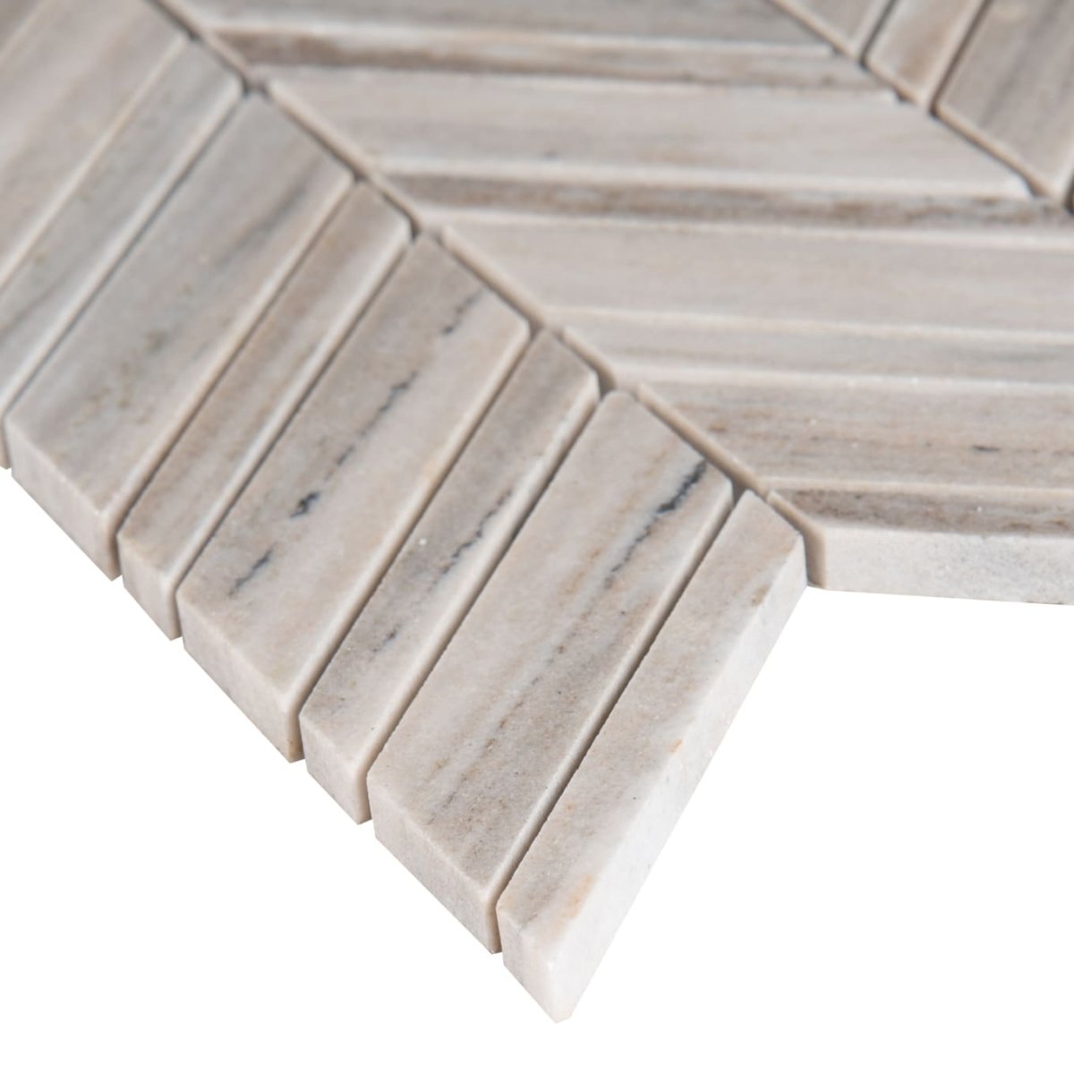 12" X 12" Palisandro Polished Beige Marble Chevron Mosaic Sheet (10SQ FT/CTN) - BUILDMYPLACE