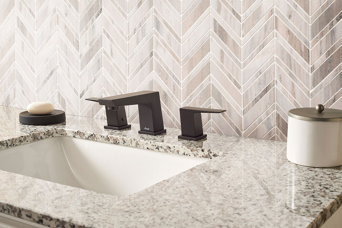 12" X 12" Palisandro Polished Beige Marble Chevron Mosaic Sheet (10SQ FT/CTN) - BUILDMYPLACE