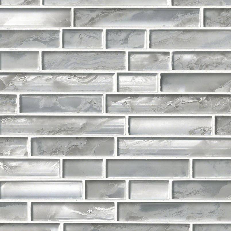 12" X 12" Silver Canvas Interlocking Light Gray Backsplash Linear Mosaic Sheet (9.7SQ FT/CTN) - BUILDMYPLACE
