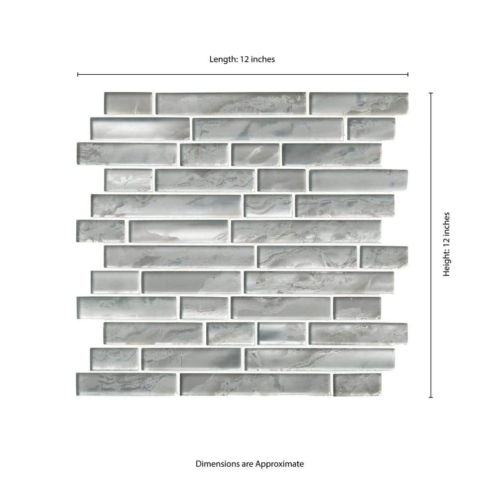 12" X 12" Silver Canvas Interlocking Light Gray Backsplash Linear Mosaic Sheet (9.7SQ FT/CTN) - BUILDMYPLACE