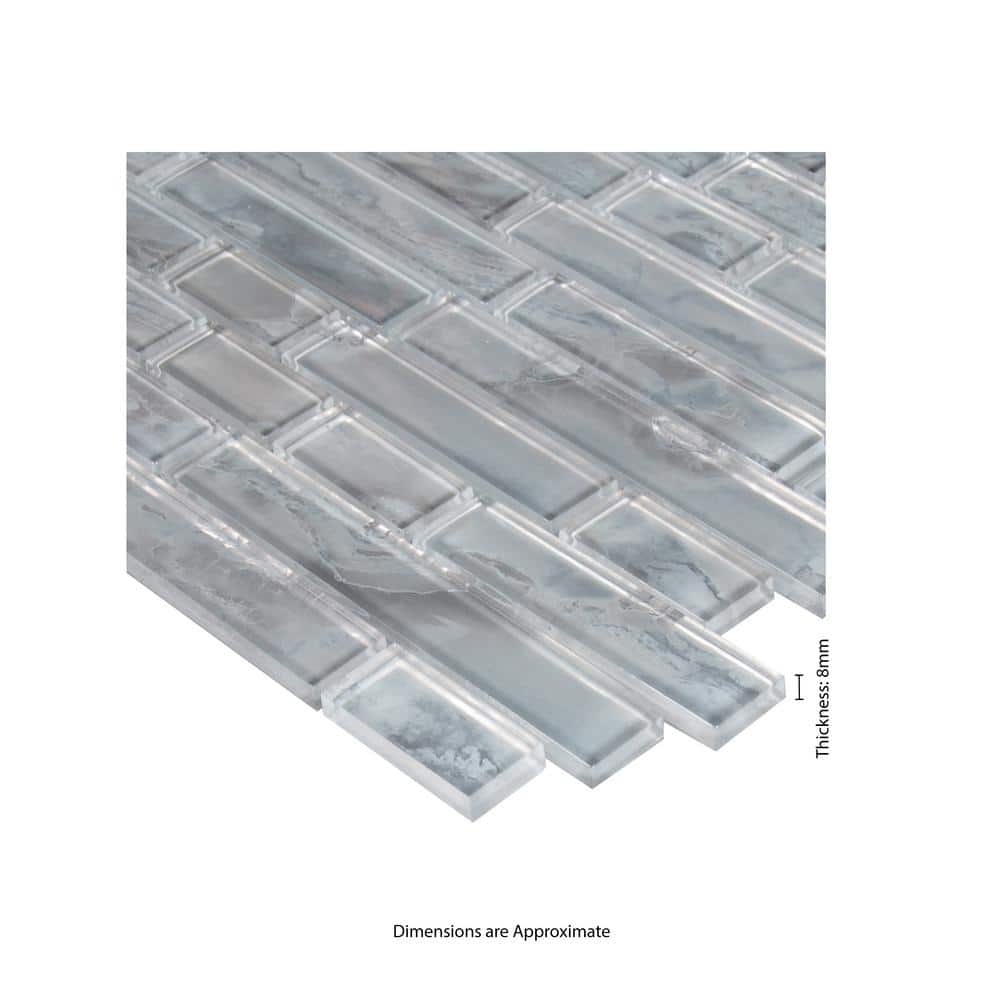 12" X 12" Silver Canvas Interlocking Light Gray Backsplash Linear Mosaic Sheet (9.7SQ FT/CTN) - BUILDMYPLACE