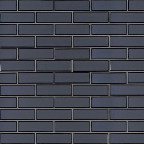12" X 12" Vague Beveled Blue Glass Subway Brick Mosaic Walls Tile (14.4SQ FT/CTN) - BUILDMYPLACE