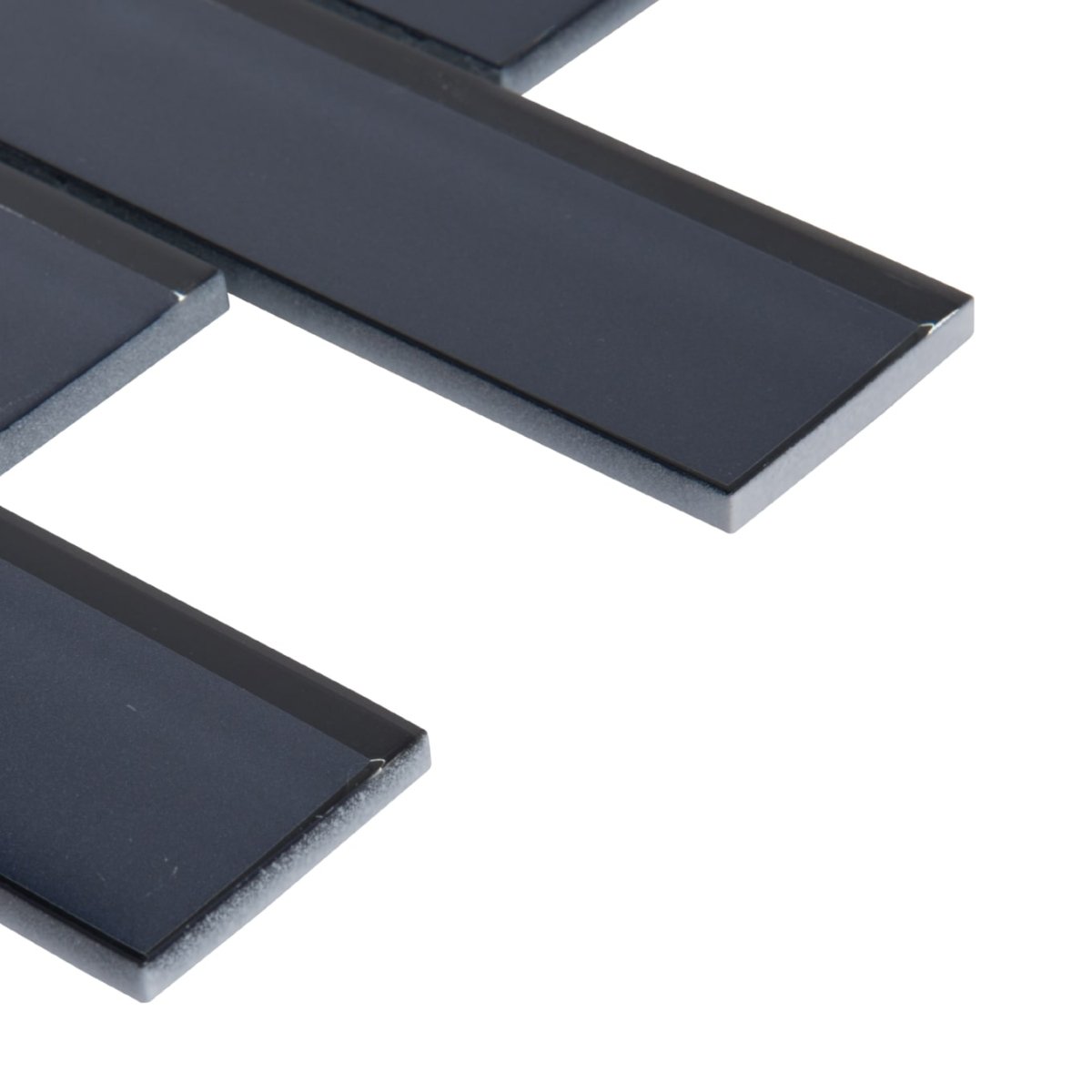 12" X 12" Vague Beveled Blue Glass Subway Brick Mosaic Walls Tile (14.4SQ FT/CTN) - BUILDMYPLACE