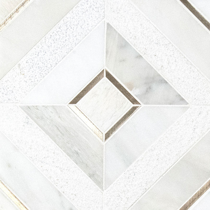 12" X 12" Verona Gold Pattern Warm White Mosaic Wall Tile (9.8SQ FT/CTN) - BUILDMYPLACE