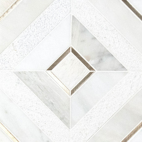12" X 12" Verona Gold Pattern Warm White Mosaic Wall Tile (9.8SQ FT/CTN) - BUILDMYPLACE