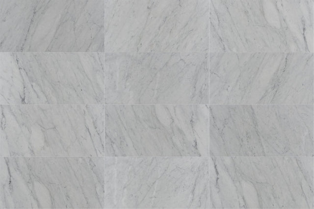 12 X 24 in. Bianco Carrara White Brushed Marble Tile - BUILDMYPLACE