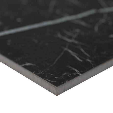 12 X 24 Inch Regallo Marquina Noir Porcelain Tile - Matte - 3/8 Inch Thick - (13.56 Sq. ft./Box) - BUILDMYPLACE