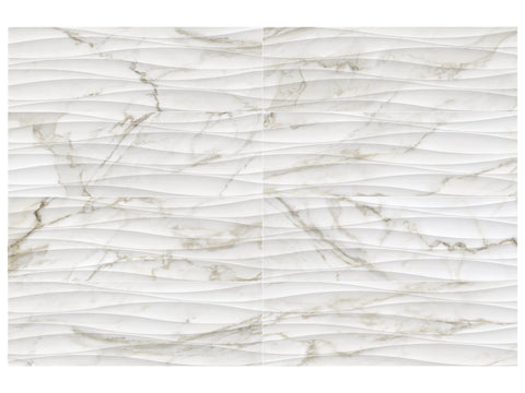 12 X 36 In Curva Raffino Calacatta Dolce Matte Rectified Glazed Ceramic