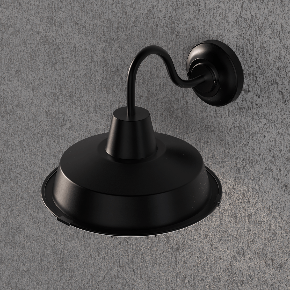 12W Textured Black Gooseneck LED Outdoor Wall Light with Nickel Cage, 3000K (Warm White), Dimmable, 1000 Lumens, ETL Listed - BUILDMYPLACE