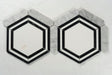 14 X 16 in. Carrara picket & Black Line Thassos Hexagon Waterjet Marble Mosaic Tile - BUILDMYPLACE