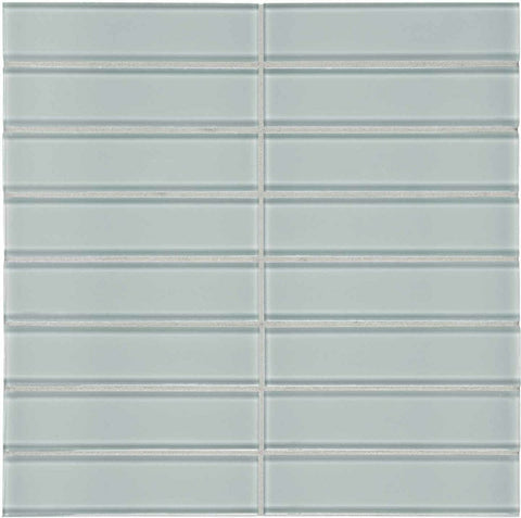 1.5 X 6 In Stacked Element Cloud Light Colors Glass Mosaic