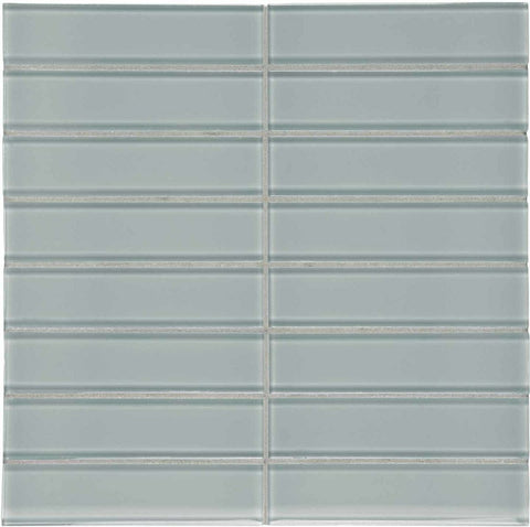 1.5 X 6 In Stacked Element Shadow Dark Colors Glass Mosaic