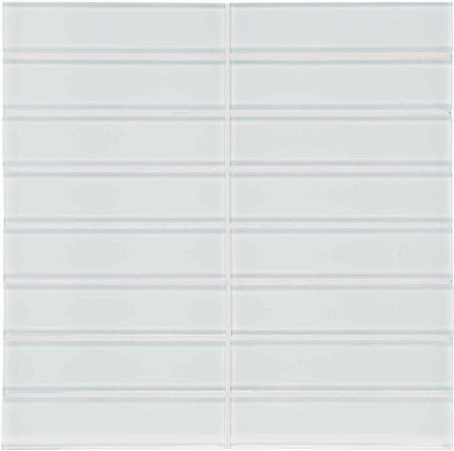 1.5 X 6 In Stacked Element Ice Light Colors Glass Mosaic - BUILDMYPLACE