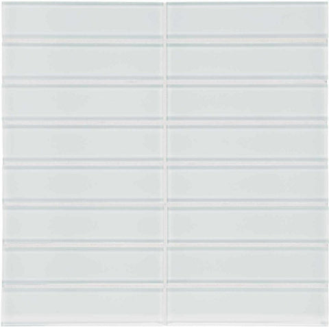 1.5 X 6 In Stacked Element Ice Light Colors Glass Mosaic
