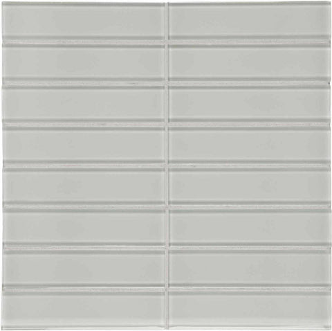 1.5 X 6 In Stacked Element Mist Dark Colors Glass Mosaic