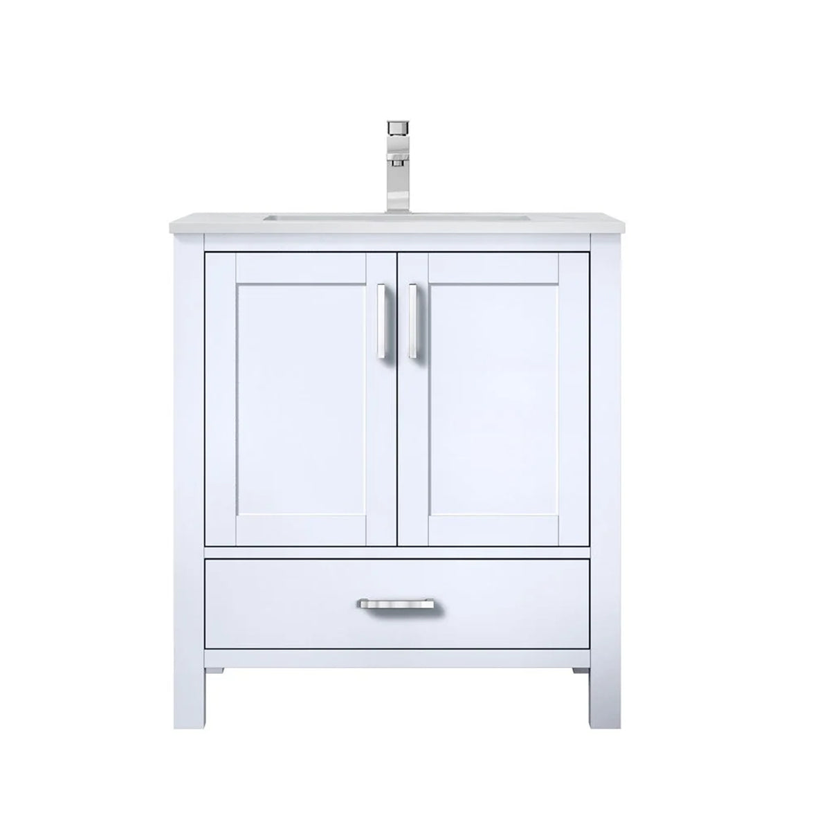 Jacques 30 in. Bathroom Freestanding Bathroom Vanity With Undermount Ceramic Sink, White Carrara Marble