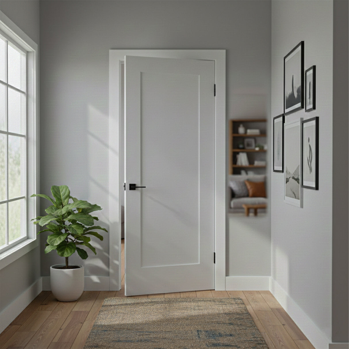 Ivanees 1-Panel Hollow Core Molded Shaker Door Slab - Madison 80 Inch Height