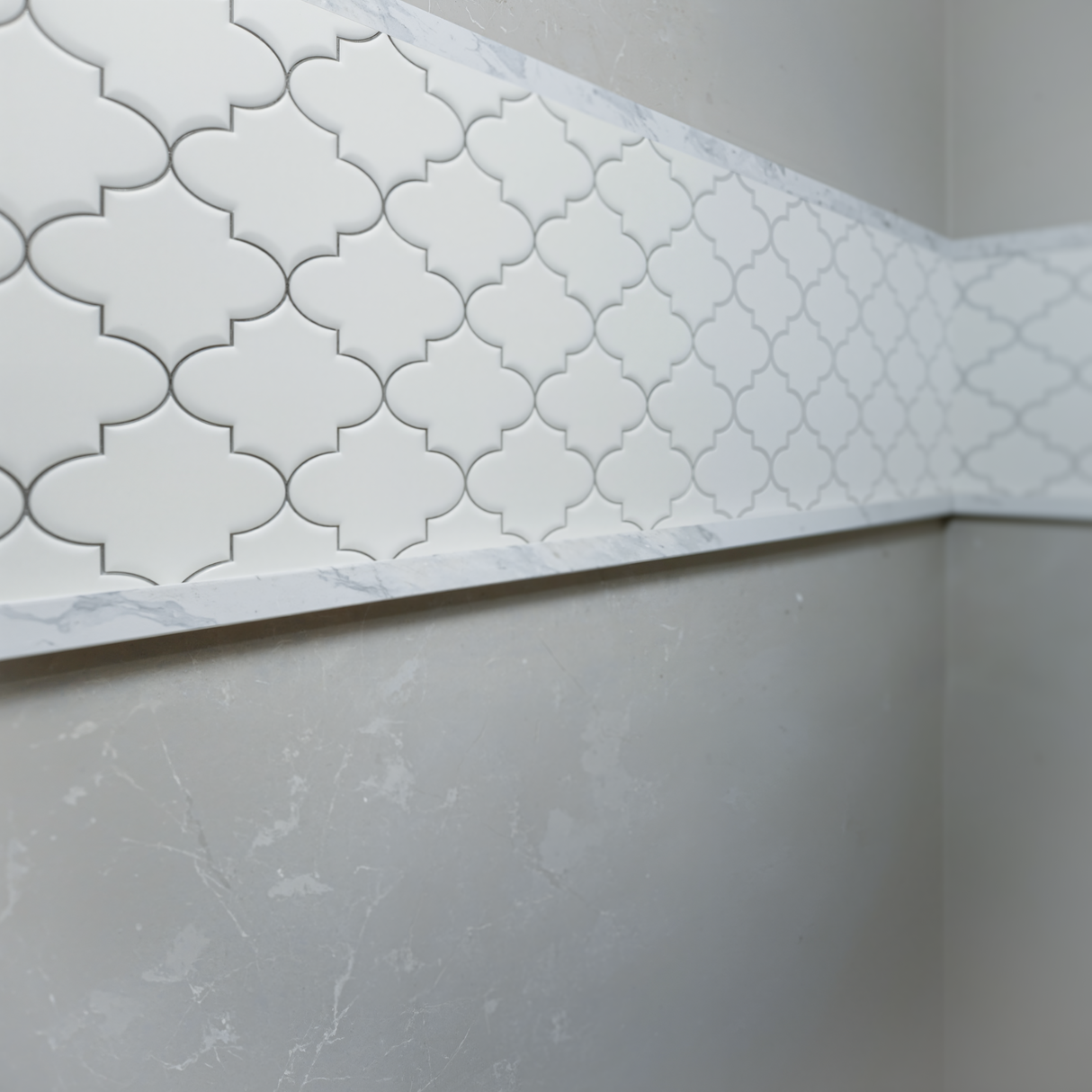 1/2 x 12 in Virtue Bianco Honed Marble Deco-Bar