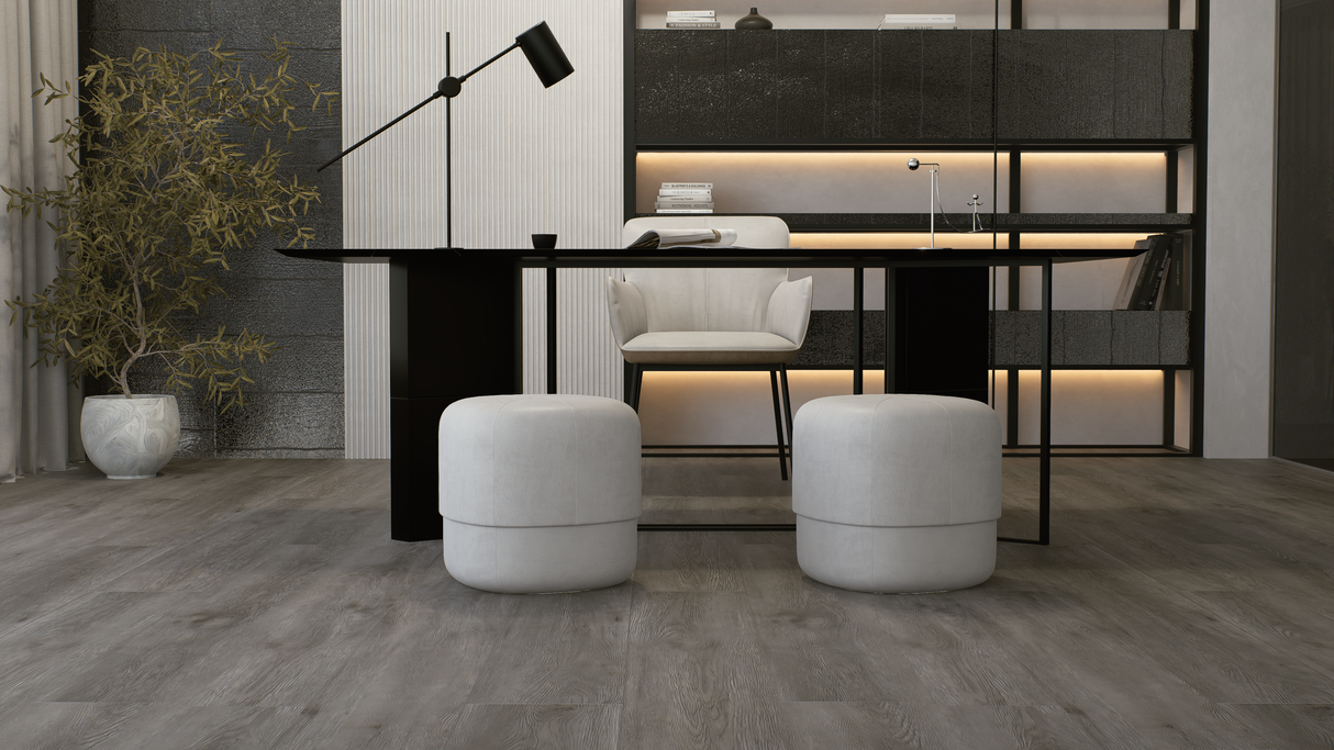 SPC Flooring - Click Lock Floating - Stone Anchor - 7" x 48" x 6mm - 20 mil Wear Layer - Grande Collections (23.64SQ FT/ CTN)