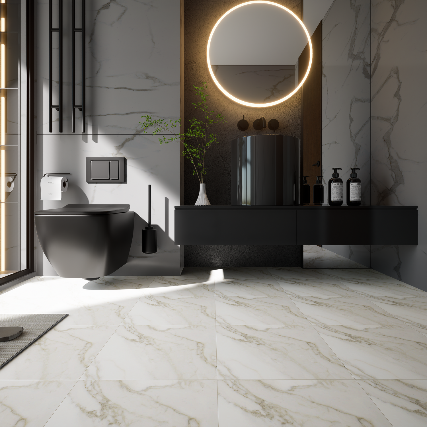 13 x 13 in Lumino Calacatta Matte Pressed Glazed Porcelain Tile
