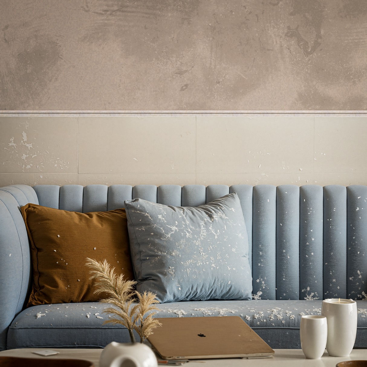 2 x 12 in Ivory Honed Travertine Chairrail