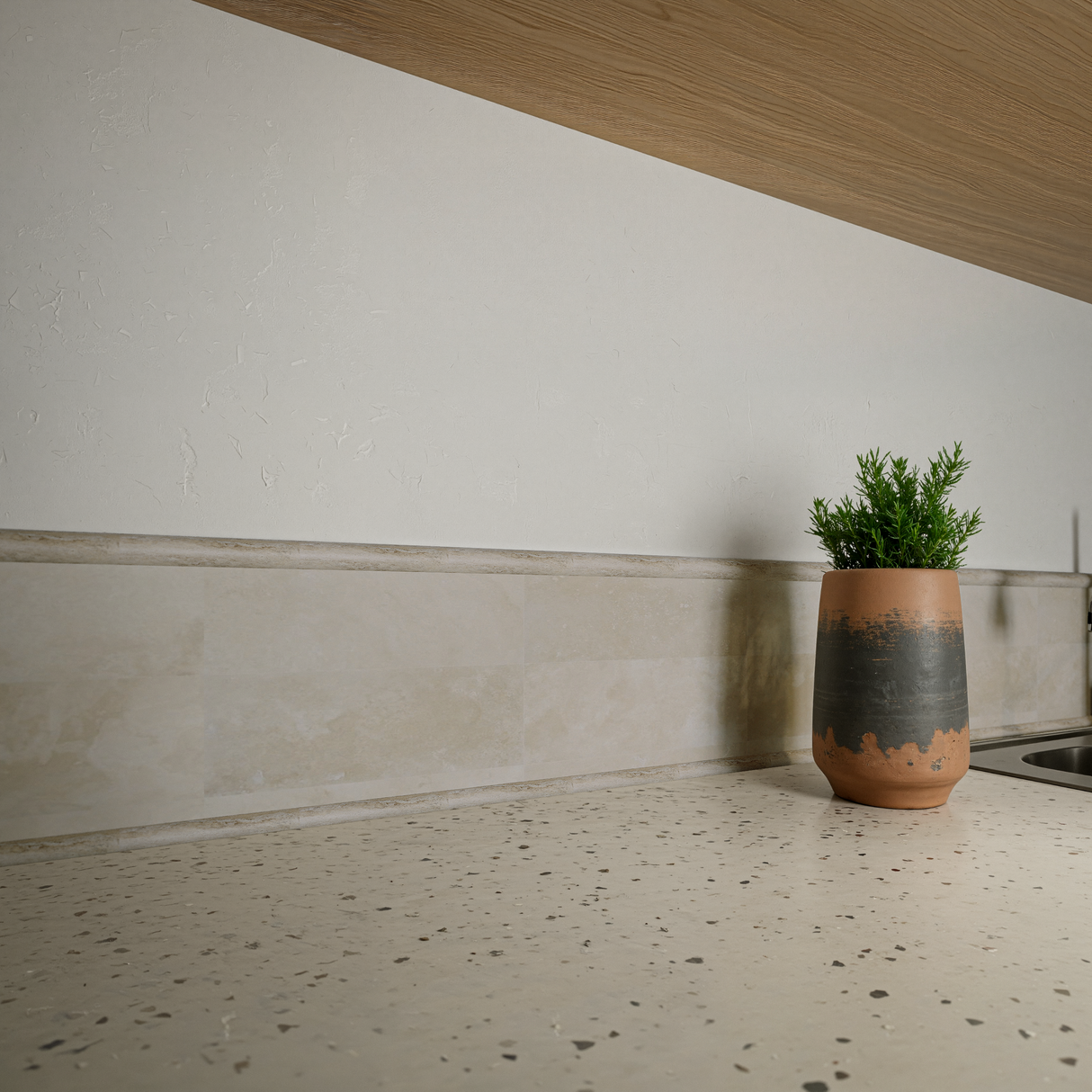 5/8 x 12 in Picasso Honed Travertine Pencil