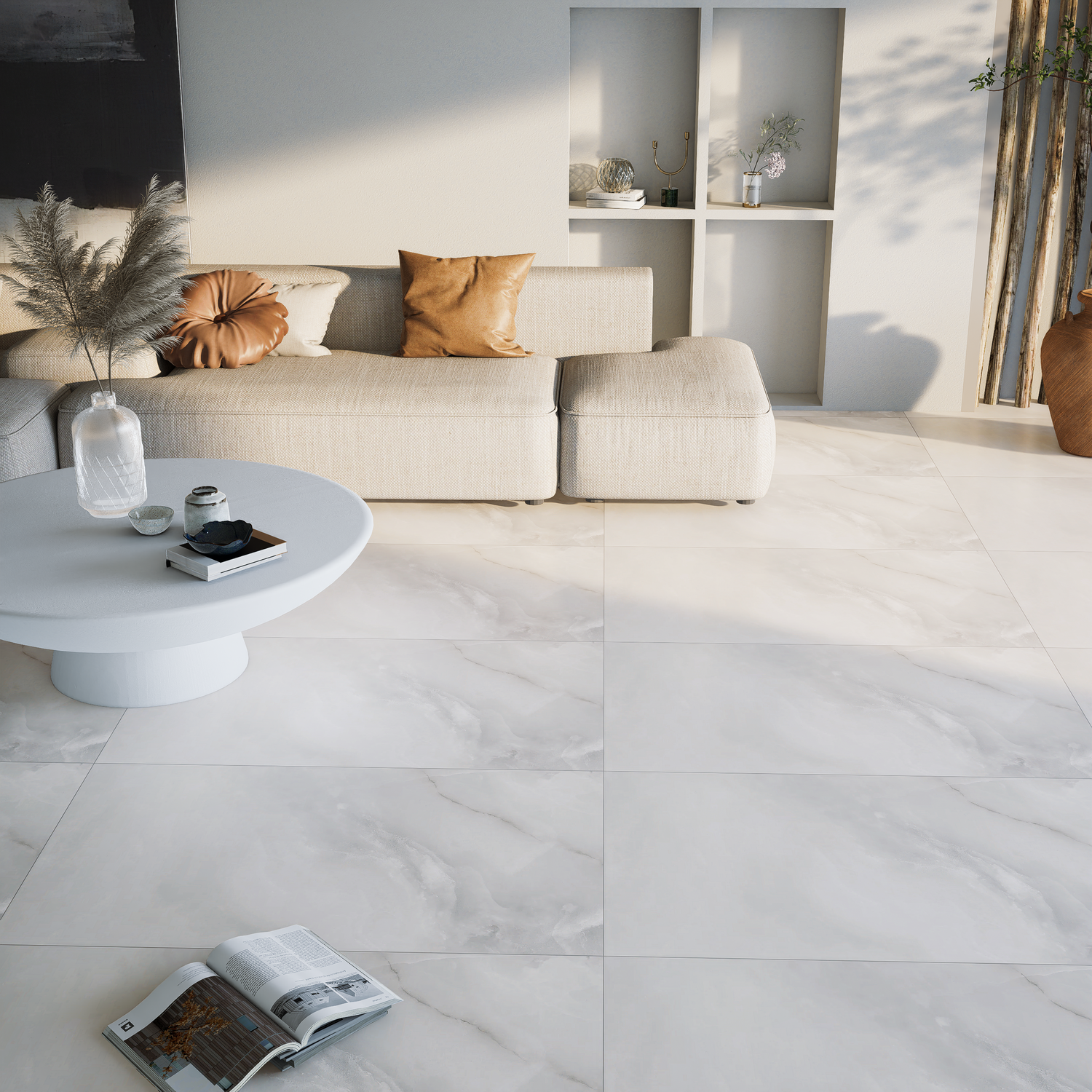 12 x 24 in Lumino Onyx Heritage Texture Pressed Glazed Porcelain Tile