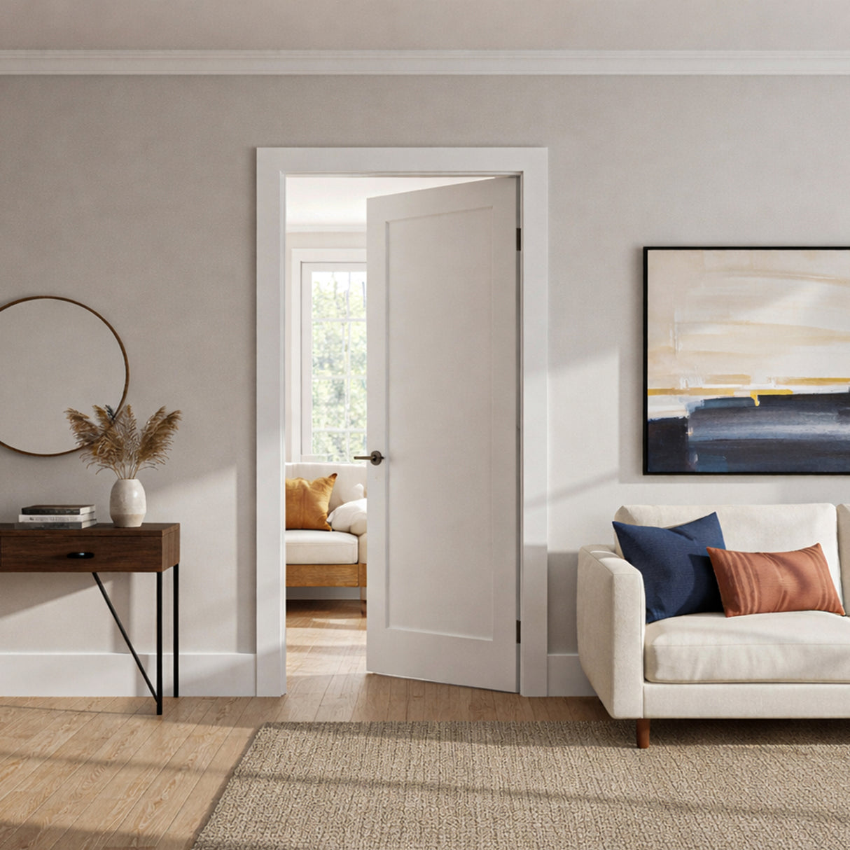 Ivanees 1-Panel Hollow Core Molded Shaker Door Slab - Madison 80 Inch Height