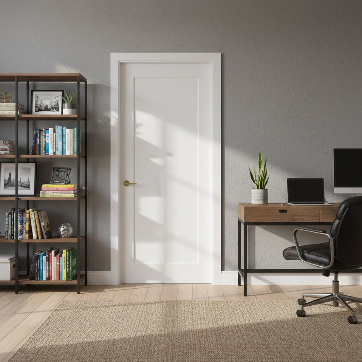 Ivanees 1-Panel Hollow Core Molded Shaker Door Slab - Madison 80 Inch Height
