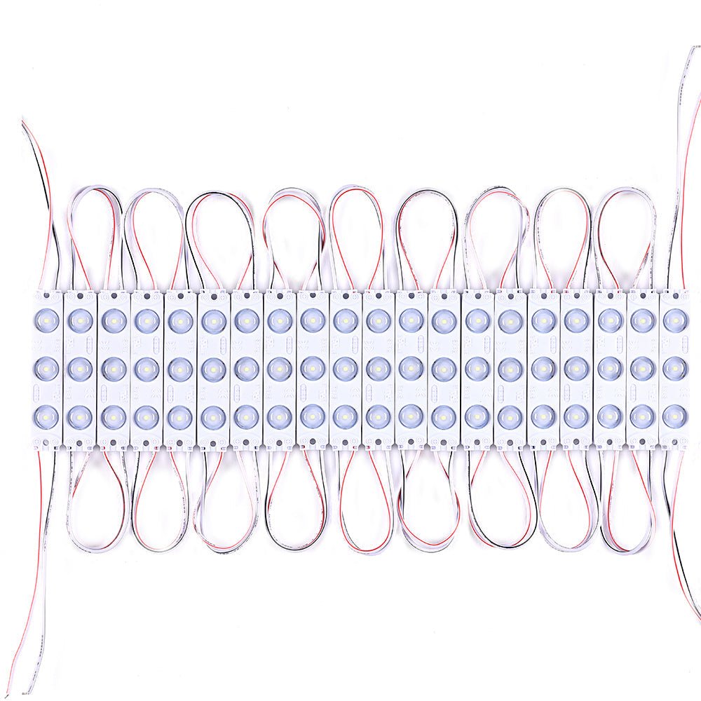 1W LED Module Lights For Signs - DC 12V - 3 LEDs/Mod - Pure White - 7000K - UL Listed - BUILDMYPLACE