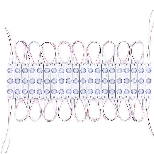1W LED Module Lights For Signs - DC 12V - 3 LEDs/Mod - Pure White - 7000K - UL Listed - BUILDMYPLACE